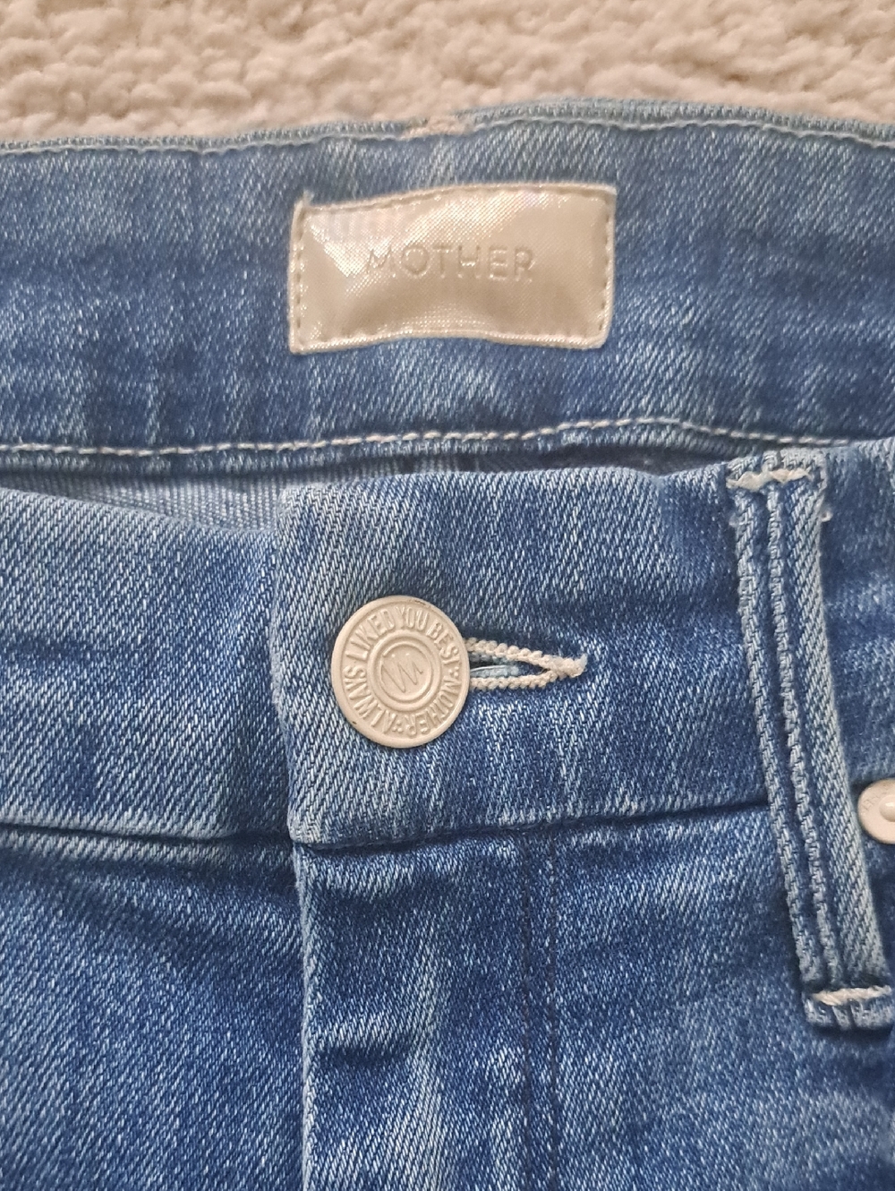 MOTHER Distressed Blue Skinny Jeans Size 24 - Picture 3 of 13